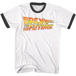 Back To The Future - Mens Worn Logo Ringer T-Shirt