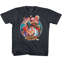 Street Fighter - Unisex-Child Group Circle T-Shirt