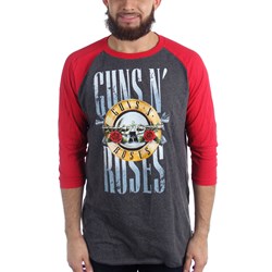 Guns N Roses - Mens Stack Logo Raglan Long Sleeve T-Shirt