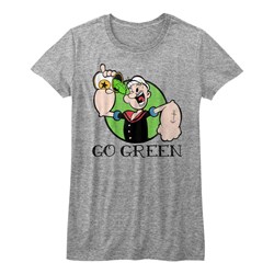 Popeye - Juniors Go Green T-Shirt