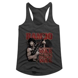 Rambo - womens Become War Racerback Tank Top