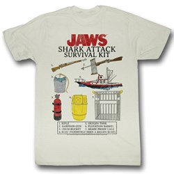Jaws - Mens Survival Kit T-Shirt in Vintage White