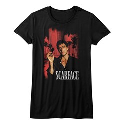 Scarface - Juniors Red Cityscape T-Shirt