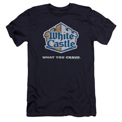White Castle - Mens Distressed Logo Premium Slim Fit T-Shirt