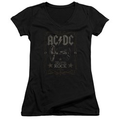 Acdc - Juniors Rock Label V-Neck T-Shirt