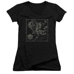 Lord Of The Rings - Juniors Map Of Me V-Neck T-Shirt