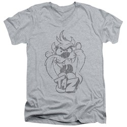 Looney Tunes - Mens Faded Taz V-Neck T-Shirt