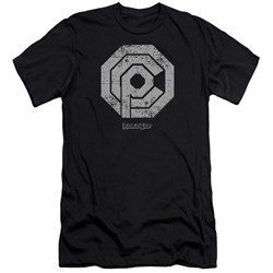 Robocop - Mens Distressed Ocp Logo Premium Slim Fit T-Shirt