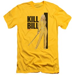 Kill Bill - Mens Yellow Suit Poster Slim Fit T-Shirt