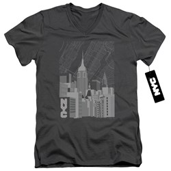 New York City - Mens Manhattan Monochrome V-Neck T-Shirt