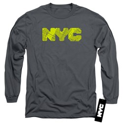 New York City - Mens Nyc Map Fill Long Sleeve T-Shirt