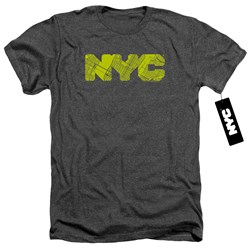 New York City - Mens Nyc Map Fill Heather T-Shirt