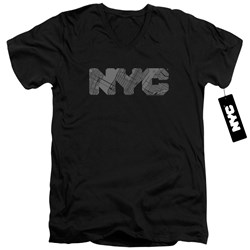 New York City - Mens Nyc Map Fill V-Neck T-Shirt