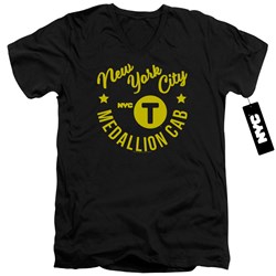New York City - Mens Nyc Hipster Taxi Tee V-Neck T-Shirt