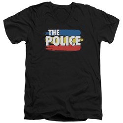 The Police - Mens Three Stripes Logo V-Neck T-Shirt