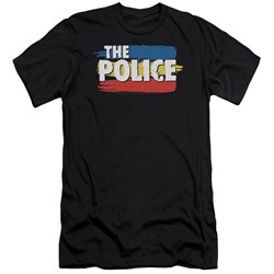 The Police - Mens Three Stripes Logo Premium Slim Fit T-Shirt