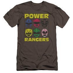 Powr Rangers - Mens Ranger Heads Premium Slim Fit T-Shirt