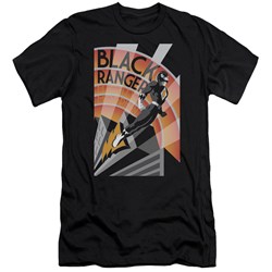 Power Rangers - Mens Black Ranger Deco Premium Slim Fit T-Shirt