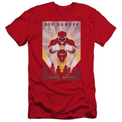 Power Rangers - Mens Red Deco Premium Slim Fit T-Shirt