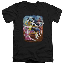 Power Rangers - Mens Impressionist Rangers V-Neck T-Shirt