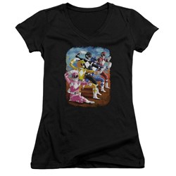 Power Rangers - Juniors Impressionist Rangers V-Neck T-Shirt
