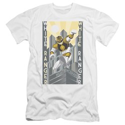 Power Rangers - Mens White Ranger Duo Premium Slim Fit T-Shirt