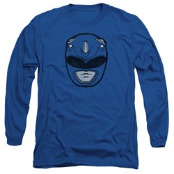 Power Rangers - Mens Blue Ranger Mask Long Sleeve T-Shirt