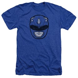 Power Rangers - Mens Blue Ranger Mask Heather T-Shirt