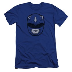 Power Rangers - Mens Blue Ranger Mask Premium Slim Fit T-Shirt