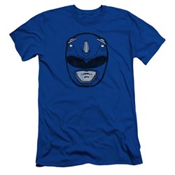 Power Rangers - Mens Blue Ranger Mask Slim Fit T-Shirt