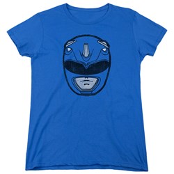 Power Rangers - Womens Blue Ranger Mask T-Shirt