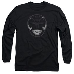 Power Rangers - Mens Black Ranger Mask Long Sleeve T-Shirt