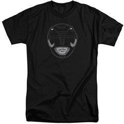 Power Rangers - Mens Black Ranger Mask Tall T-Shirt