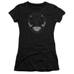 Power Rangers - Juniors Black Ranger Mask T-Shirt
