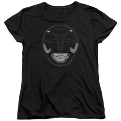 Power Rangers - Womens Black Ranger Mask T-Shirt