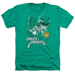 Power Rangers - Mens Green Ranger Heather T-Shirt