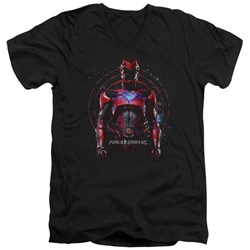 Power Rangers - Mens Red Ranger V-Neck T-Shirt