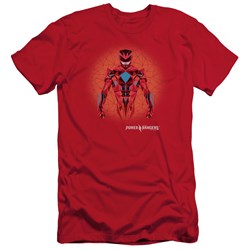 Power Rangers - Mens Red Power Ranger Graphic Premium Slim Fit T-Shirt