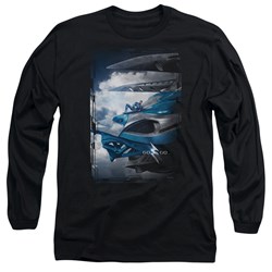 Power Rangers - Mens Blue Zord Poster Long Sleeve T-Shirt
