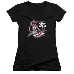 Power Rangers - Juniors Pink 25 V-Neck T-Shirt