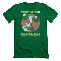 Popeye - Mens Pumping Iron Slim Fit T-Shirt