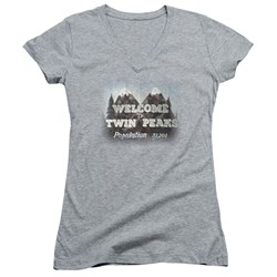 Twin Peaks - Juniors Welcome To V-Neck T-Shirt