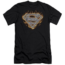 Superman - Mens Steel Fire Shield Premium Slim Fit T-Shirt