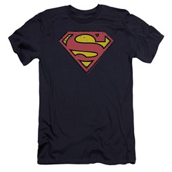 Superman - Mens Distressed Shield Premium Slim Fit T-Shirt
