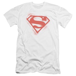 Superman - Mens Spray Paint Shield Premium Slim Fit T-Shirt