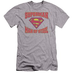 Superman - Mens Man Of Steel Jersey Premium Slim Fit T-Shirt
