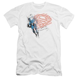 Superman - Mens Super American Flag Premium Slim Fit T-Shirt