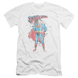 Superman - Mens Vintage Ink Splatter Premium Slim Fit T-Shirt
