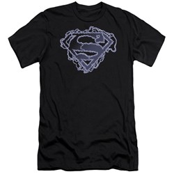 Superman - Mens Electric Supes Shield Premium Slim Fit T-Shirt