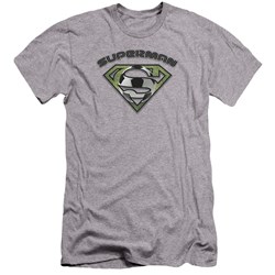 Superman - Mens Soccer Shield Premium Slim Fit T-Shirt